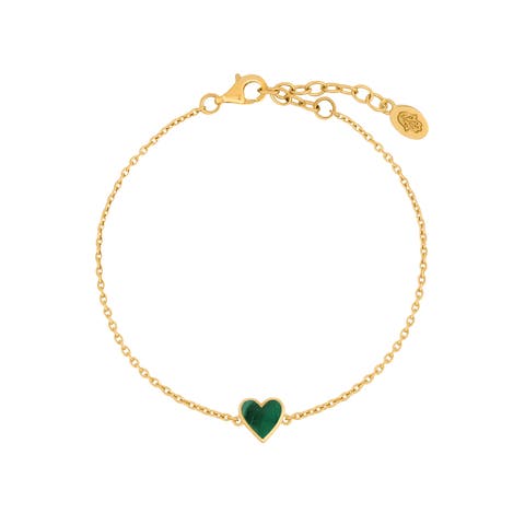 Love's Shield Malachite Heart Bracelet
