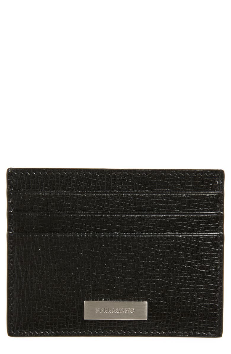 FERRAGAMO New Revival Leather Card Case, Main, color,