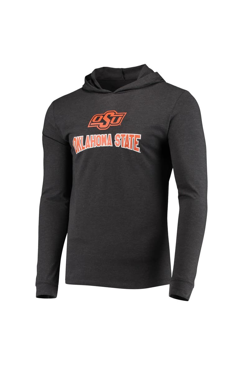 Men's Concepts Sport Orange/Heather Charcoal Oklahoma State Cowboys Meter Long Sleeve Hoodie T-Shirt & Jogger Pajama Set, Alternate, color, Orange