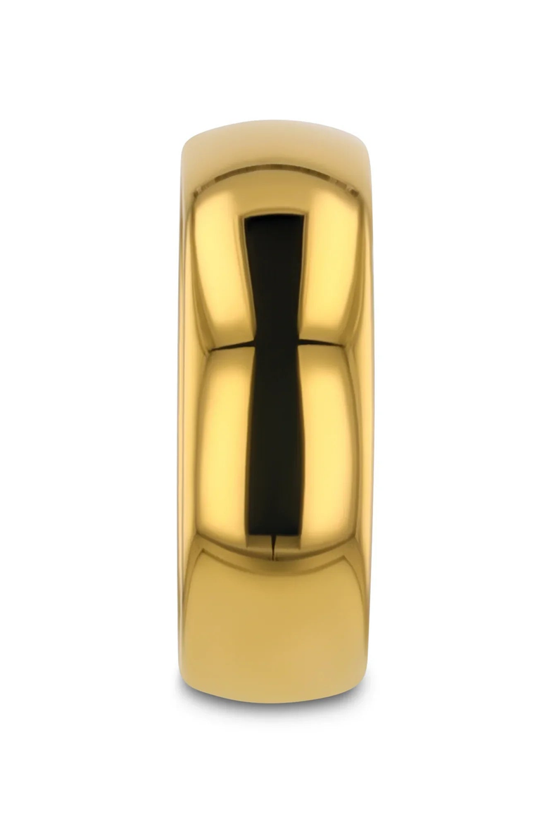 Traditional Domed Tungsten Carbide Wedding Ring, Alternate, color, Gold 10mm