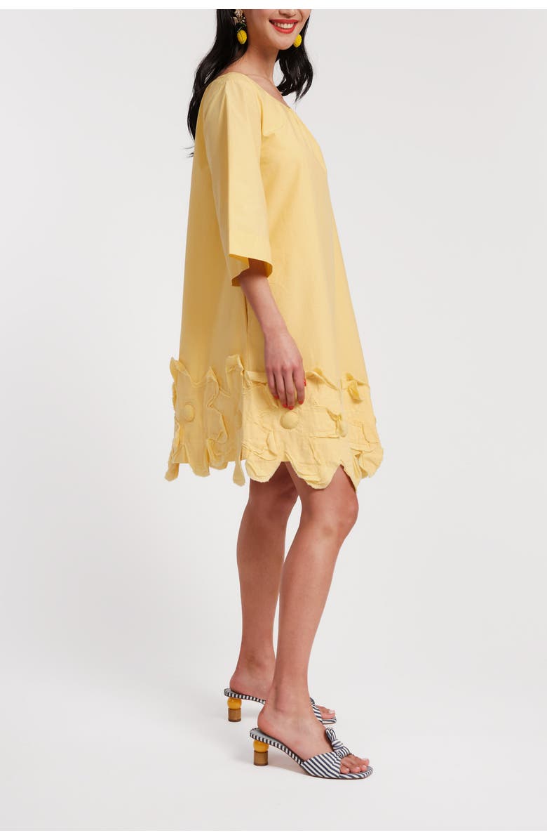 Frances Valentine Zennia Flower Hem Dress, Alternate, color, Yellow