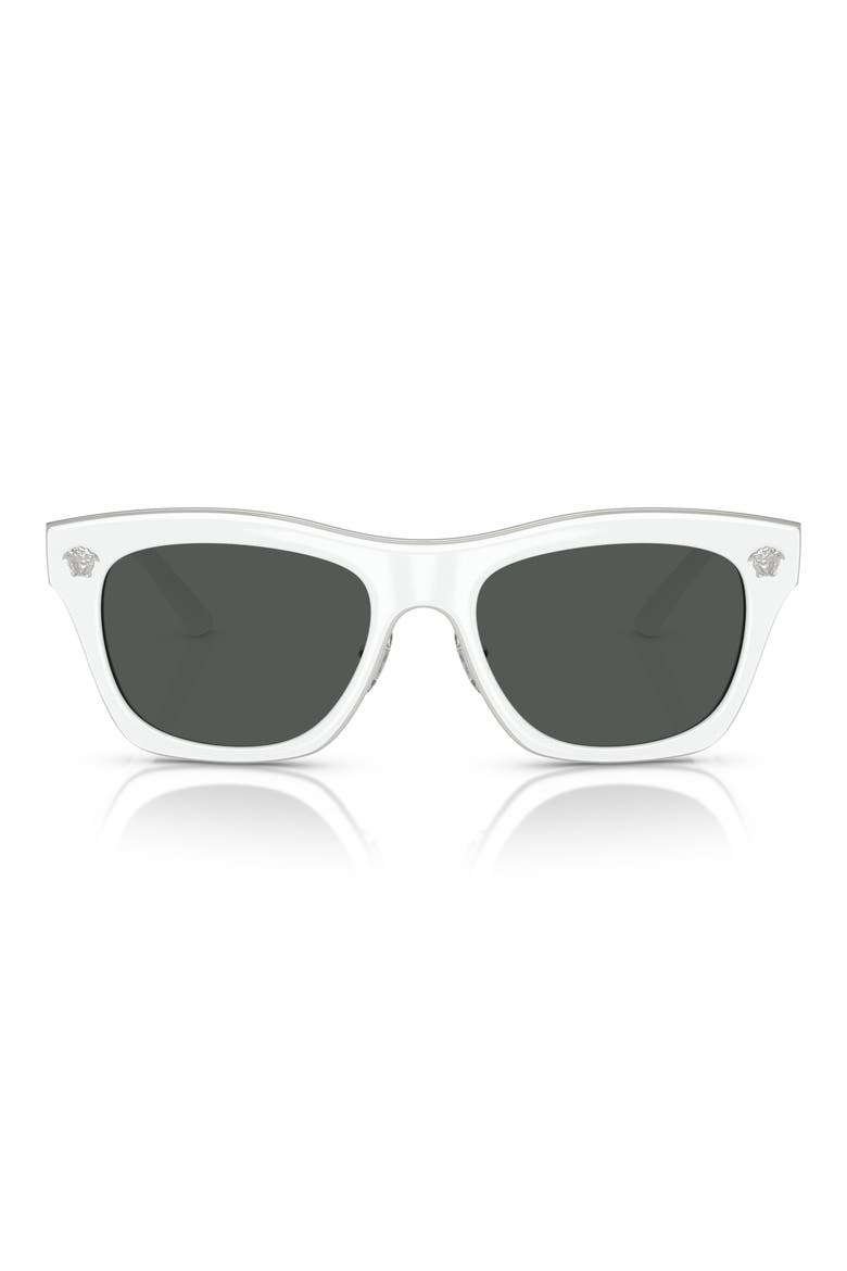 53mm Rectangular Sunglasses, Main, color, WHITE