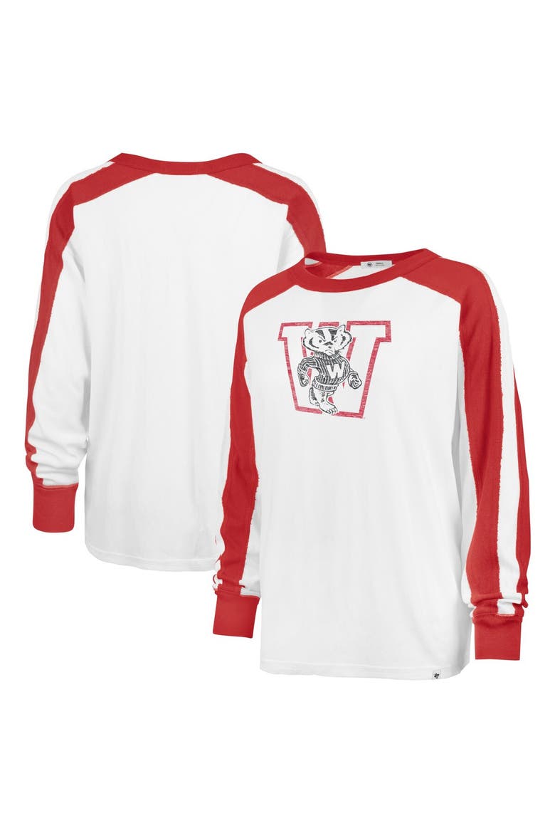 Women's '47 White Wisconsin Badgers Premier Caribou Long Sleeve T-Shirt, Alternate, color, White