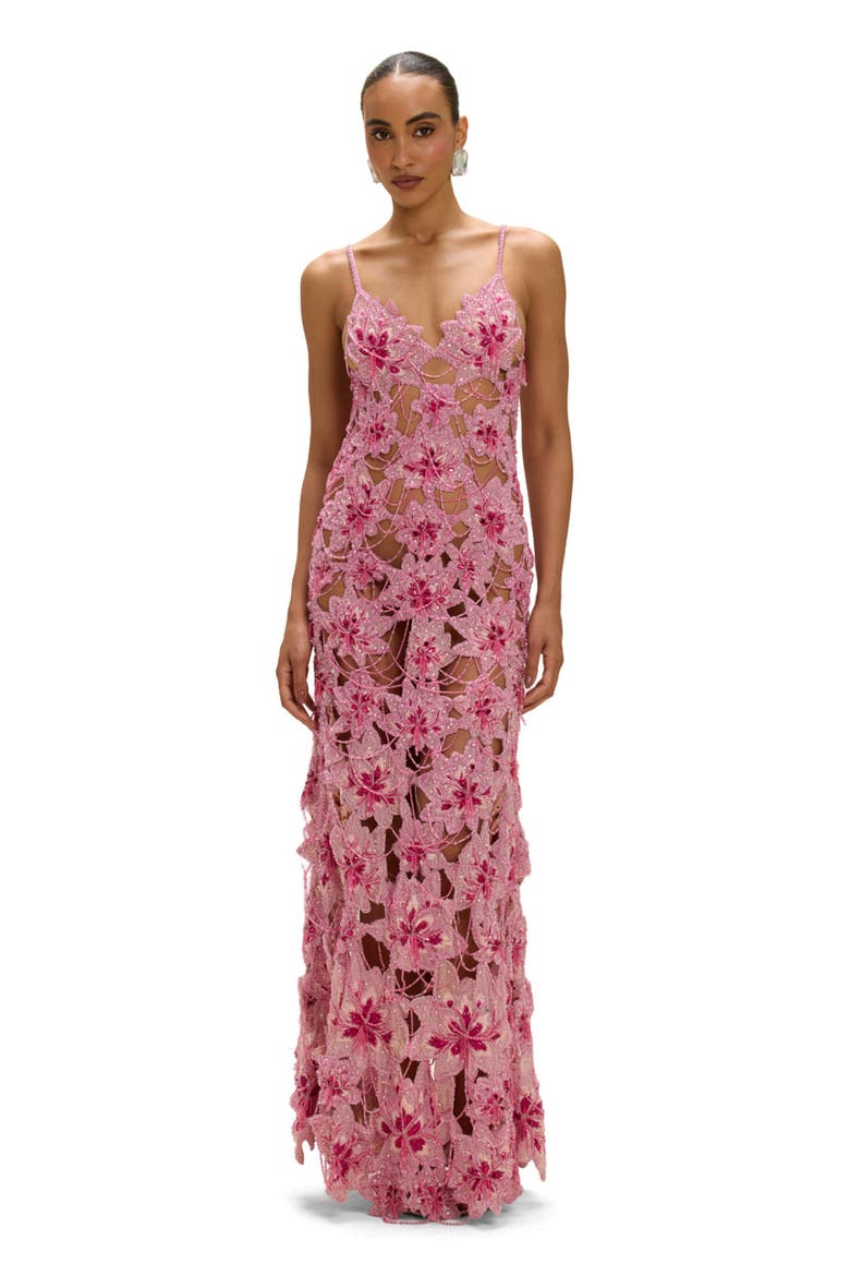 Amelia Embroidery Maxi Dress, Main, color, PINK