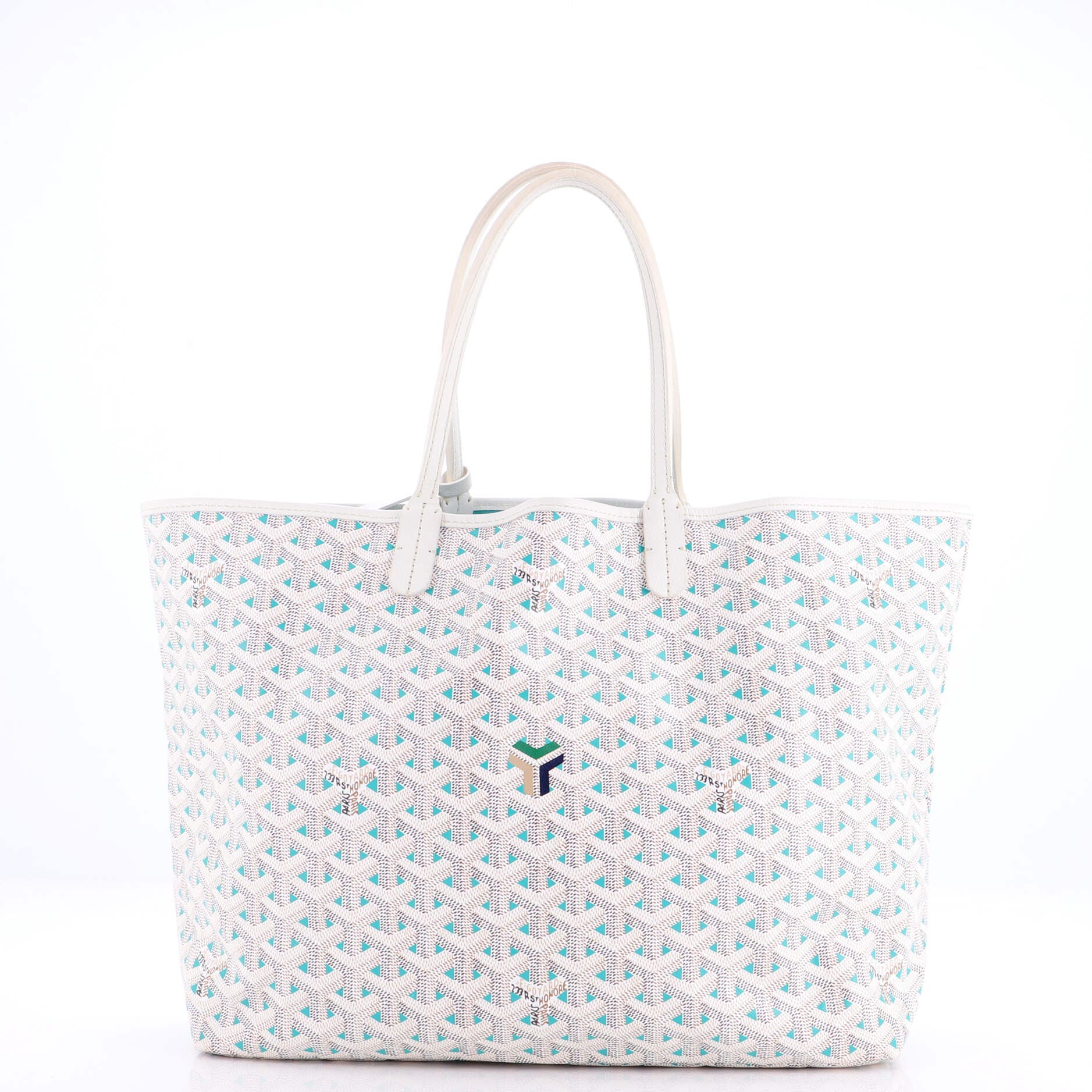 Pre-Owned Goyard Saint Louis Tote Claire Voie Coated Canvas PM, Alternate, color, White