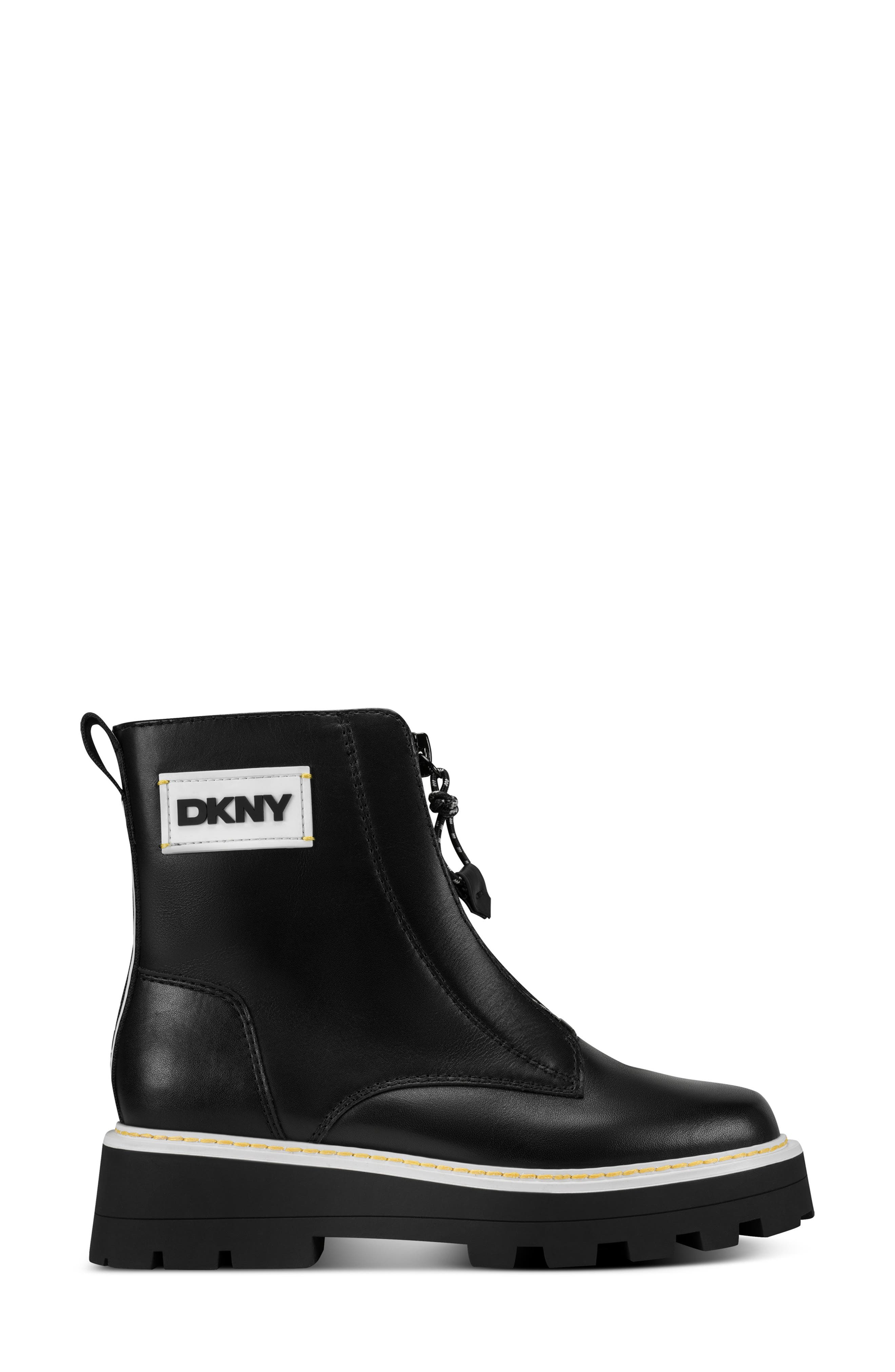 DKNY Shayden Lug Sole Bootie, Alternate, color, Black