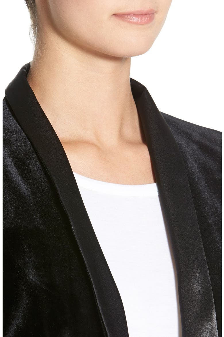 Satin Combo Jacket, Alternate, color, BLACK VELVET