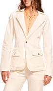 Ramy Brook Lia Notch Lapel Cotton Blend Blazer