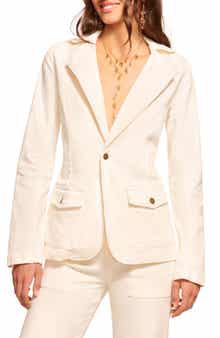 Ramy Brook Lia Notch Lapel Cotton Blend Blazer
