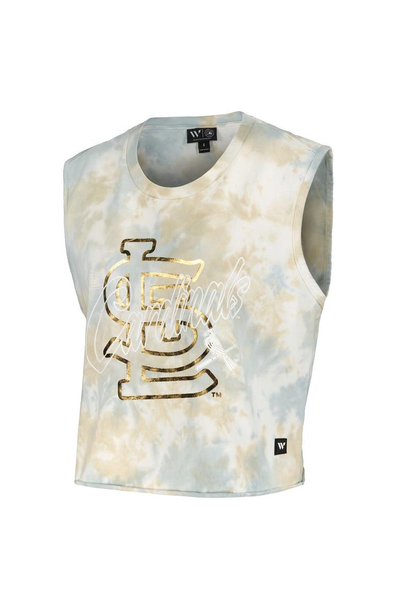 THE WILD COLLECTIVE Women's The Wild Collective White St. Louis Cardinals Washed Muscle Tank Top, Alternate, color, White