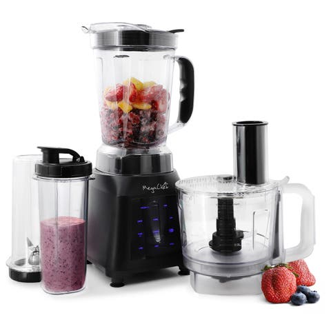 8 Cup Blender with 5 Cup Food Processor and Two 24 Ounce On-The-Go Cup Combo Set