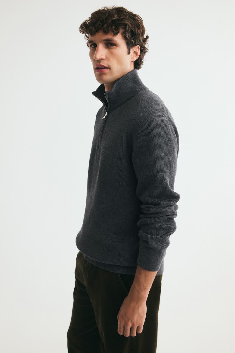Regular-fit Half-zip Sweater, Alternate, color, Dark gray