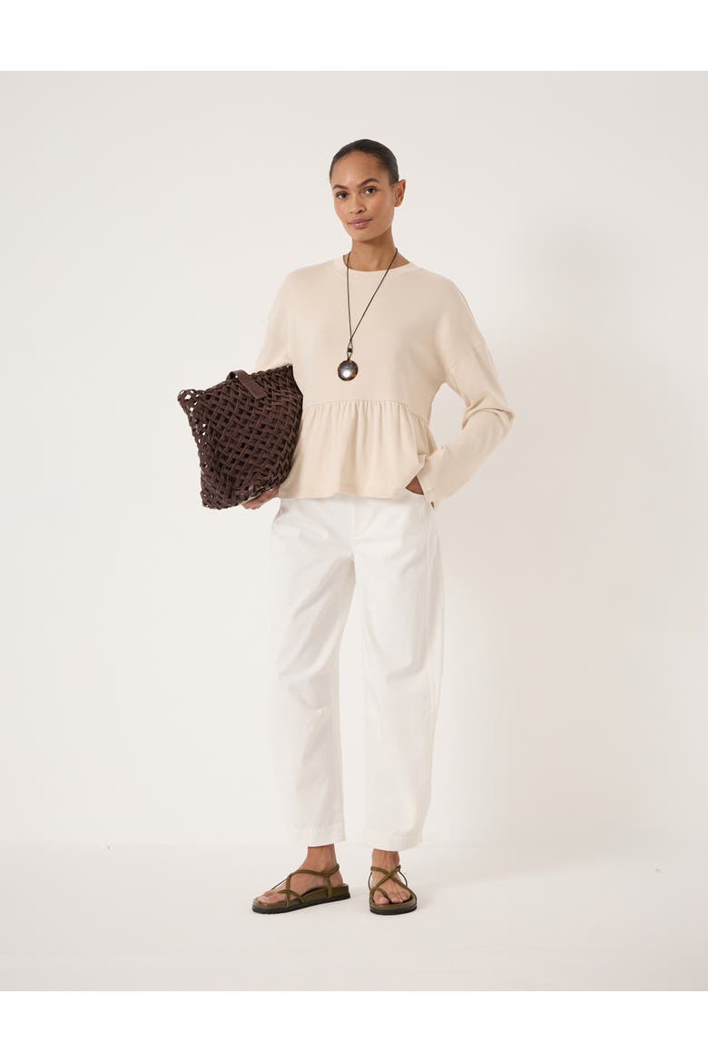 Sana Peplum Jersey Top, Alternate, color, Almond
