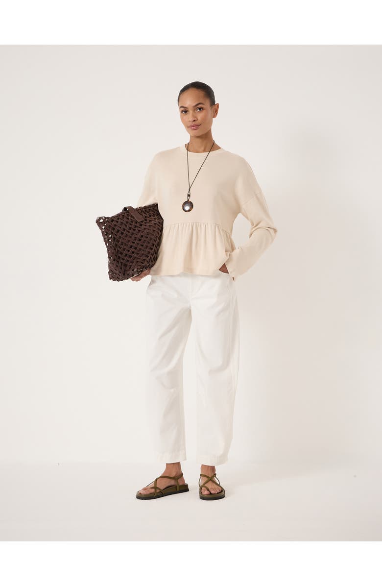 Hush Sana Peplum Jersey Top, Alternate, color, Almond