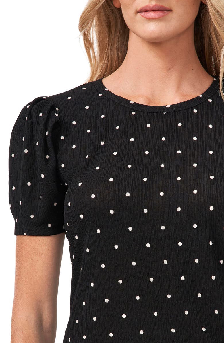 CeCe Puff Sleeve Polka Dot Blouse, Alternate, color, 
