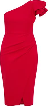 City Chic Milani One-Shoulder Cocktail Dress