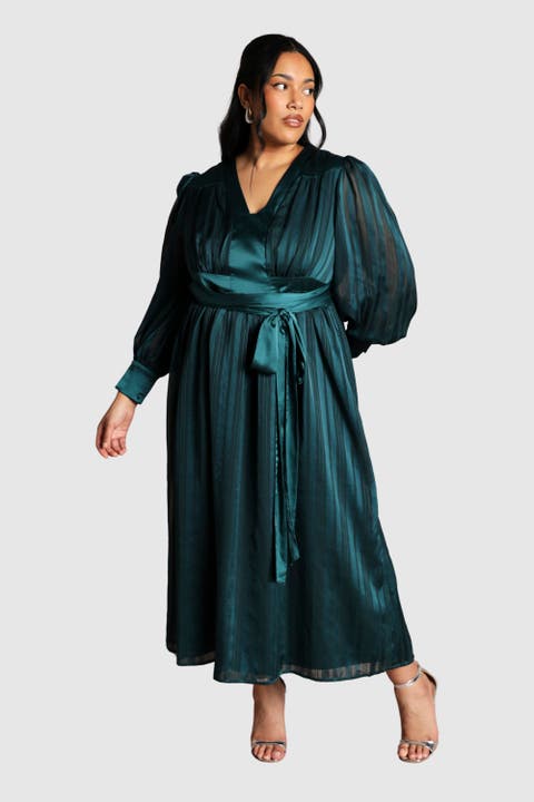Plus Stripe Maxi Dress