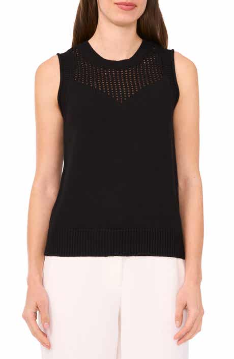 Halogen® Cotton Sleeveless Sweater