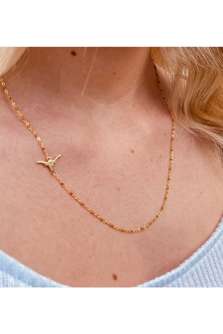 University Of Texas Side Necklace, Alternate, color, Yellow Gold