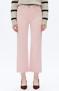 Bayeas Raw Hem High Waist Crop Relaxed Straight Leg Jeans