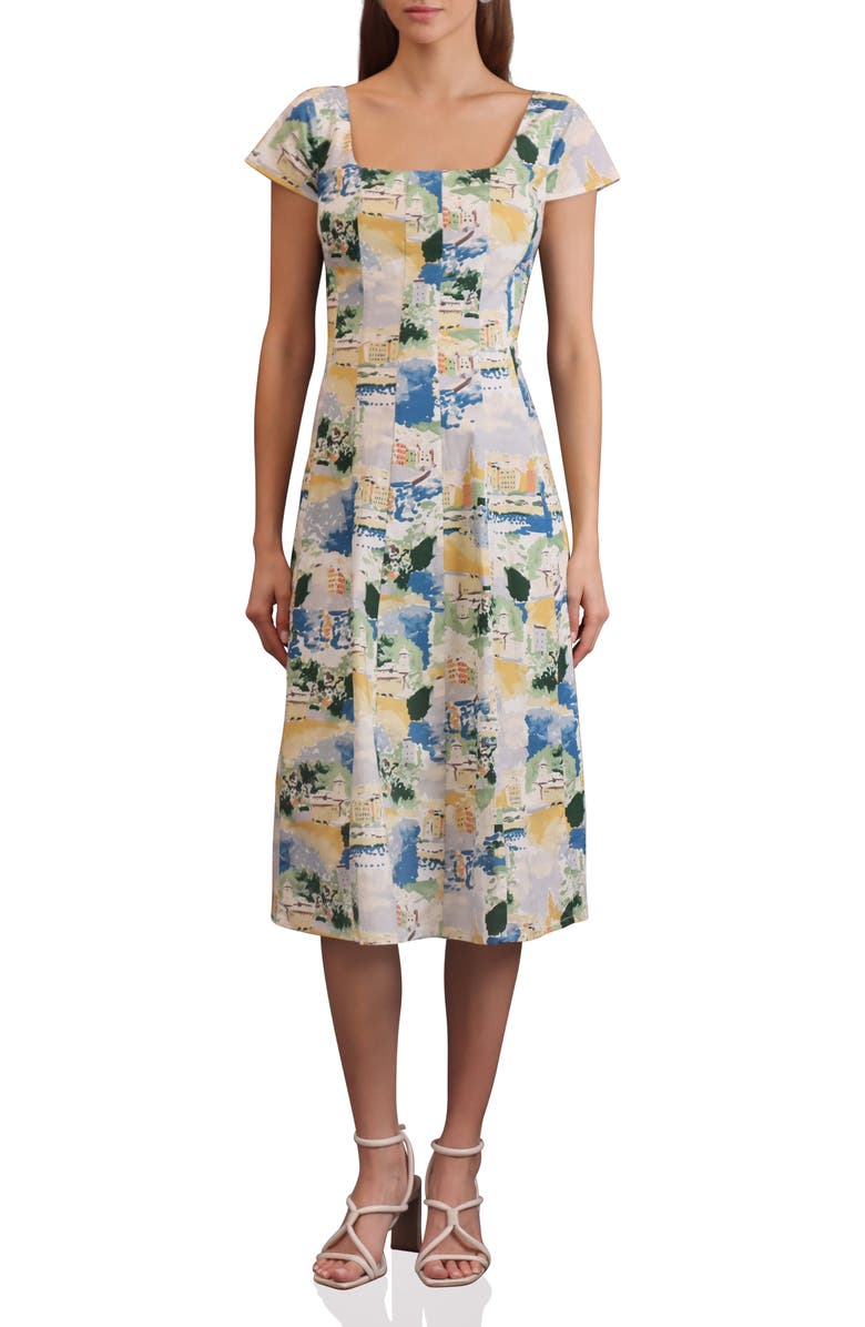 Avec Les Filles Seamed Fit and Flare Dress, Main, color,