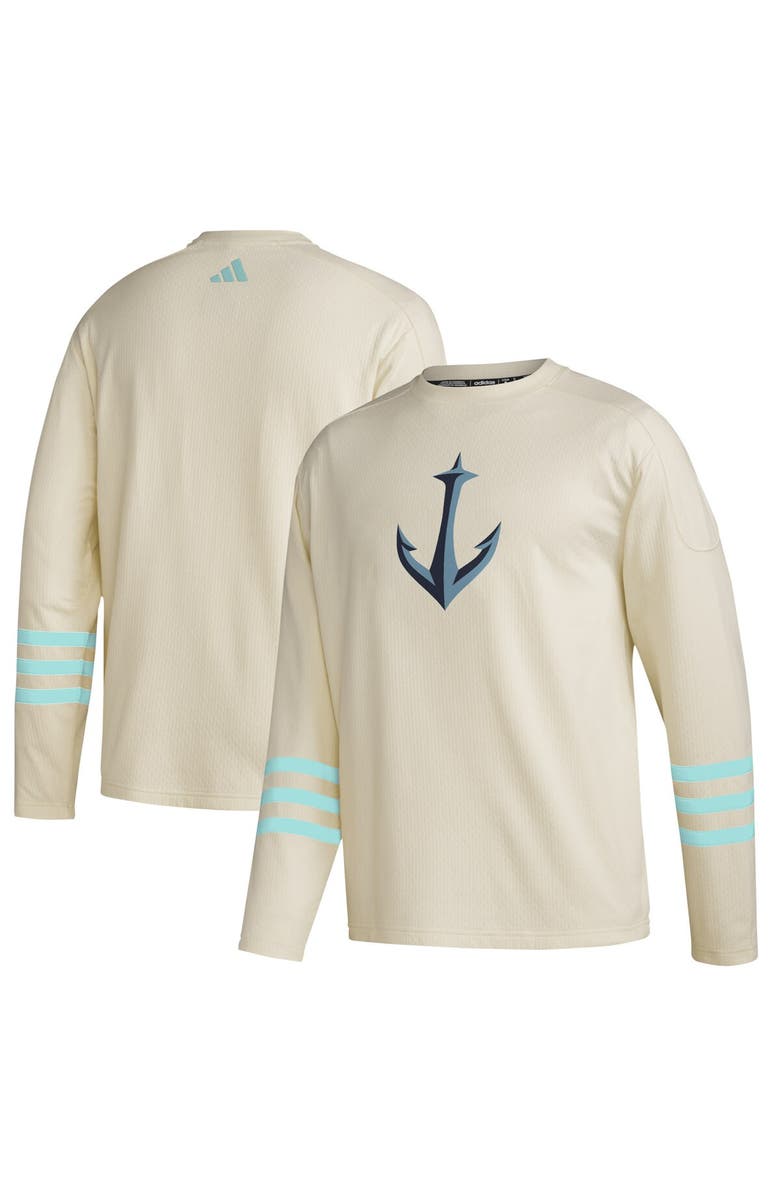 adidas Men's adidas  Khaki Seattle Kraken AEROREADY Pullover Sweater, Main, color, 