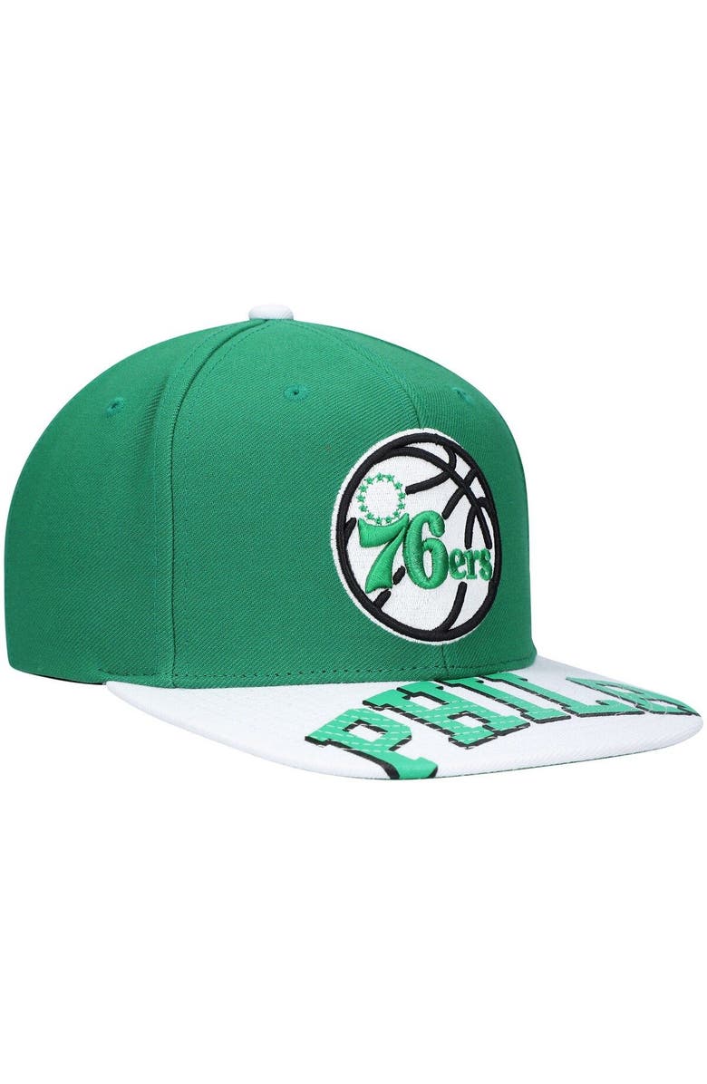 Mitchell & Ness Men's Mitchell & Ness x Lids Green/White Philadelphia 76ers Current Reload 3.0 Snapback Hat, Alternate, color, 
