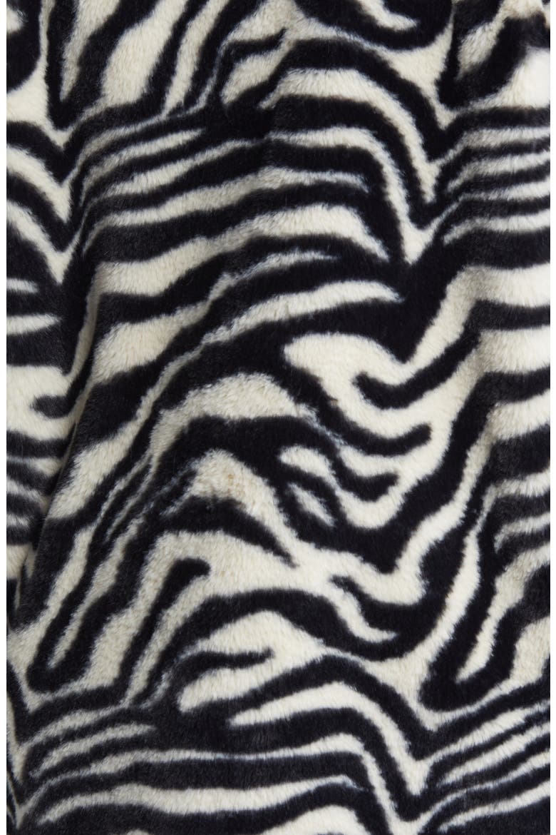 Rome Stripe Faux Fur Jacket, Alternate, color, BLACK