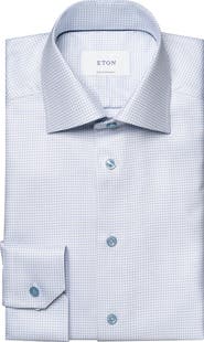 Eton Contemporary Fit Houndstooth Dress Shirt