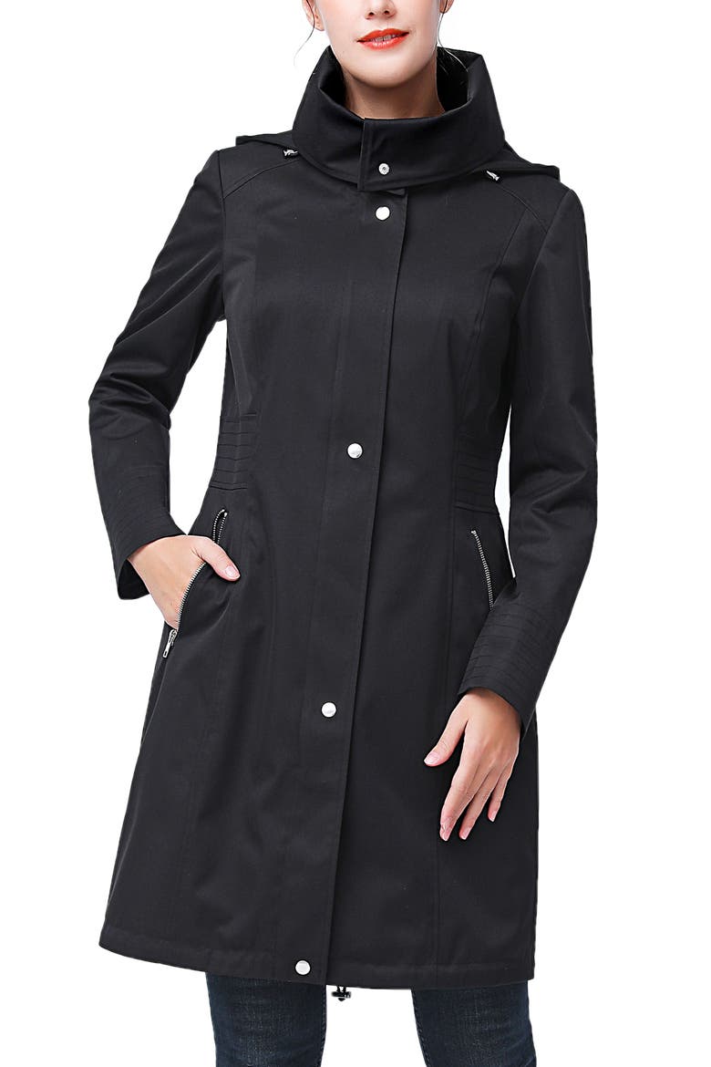 Alys Water Resistant Hooded Anorak Coat, Alternate, color, Black