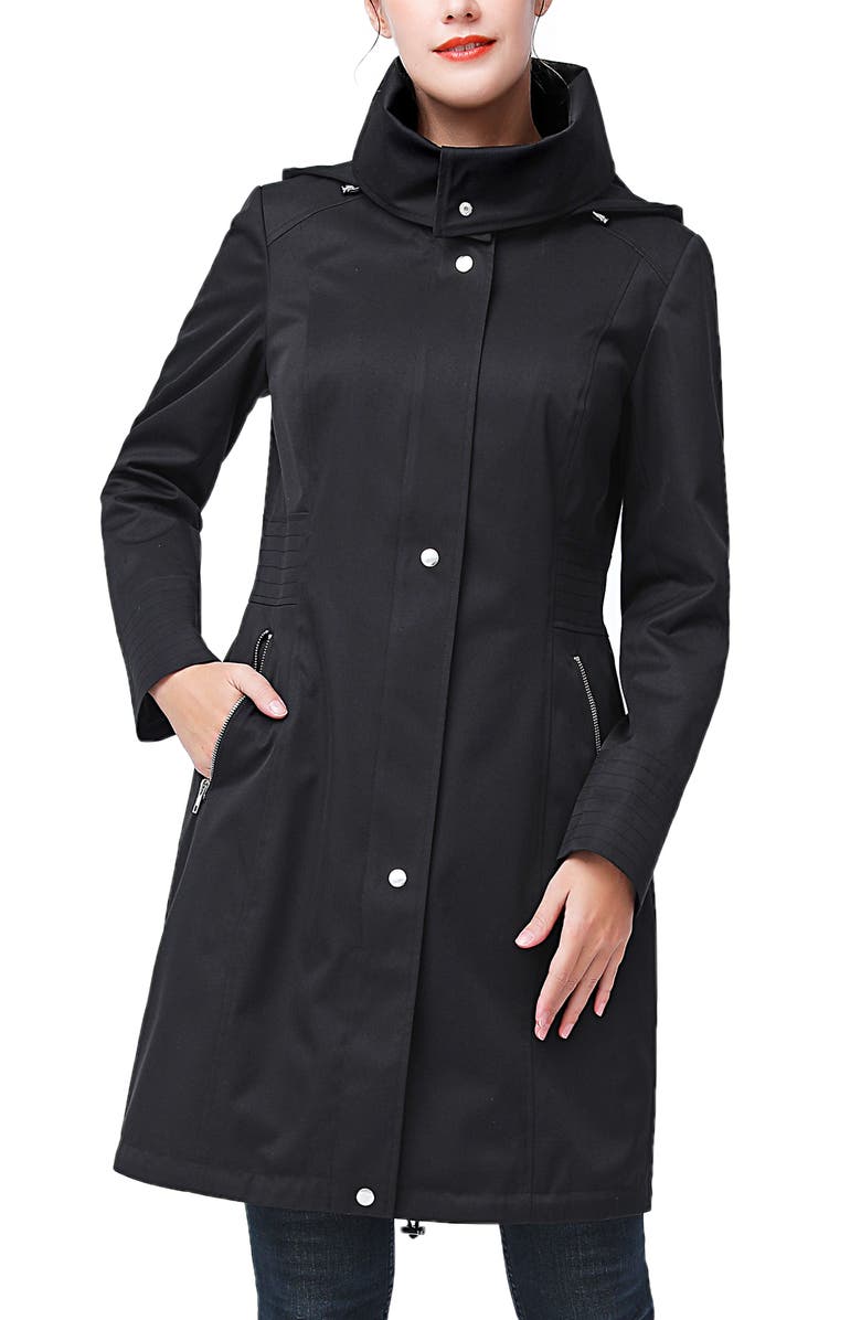 Kimi & Kai Alys Water Resistant Hooded Anorak Coat, Alternate, color, Black