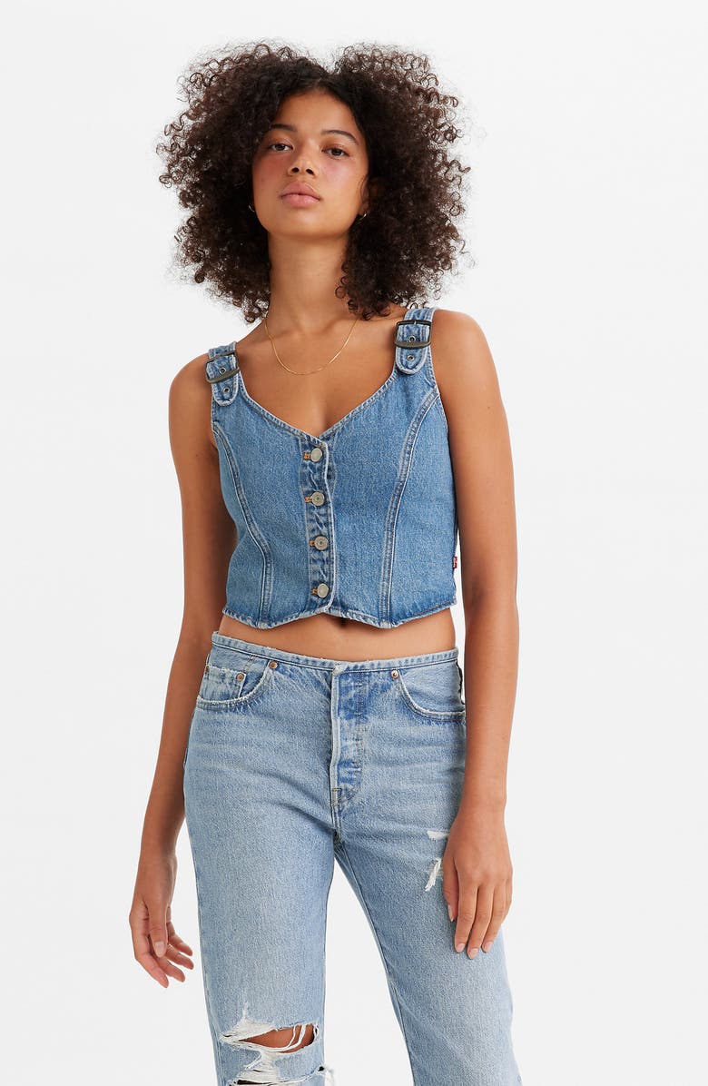 Levi's<sup>®</sup> Charlie Denim Crop Vest, Alternate, color,