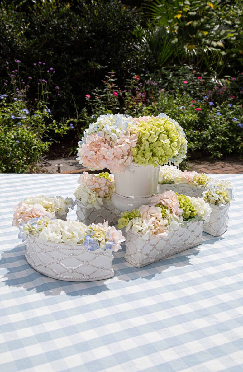 Juliska Set of 2 Berry & Thread Petite Rectangular Parterre, Alternate, color, Whitewash