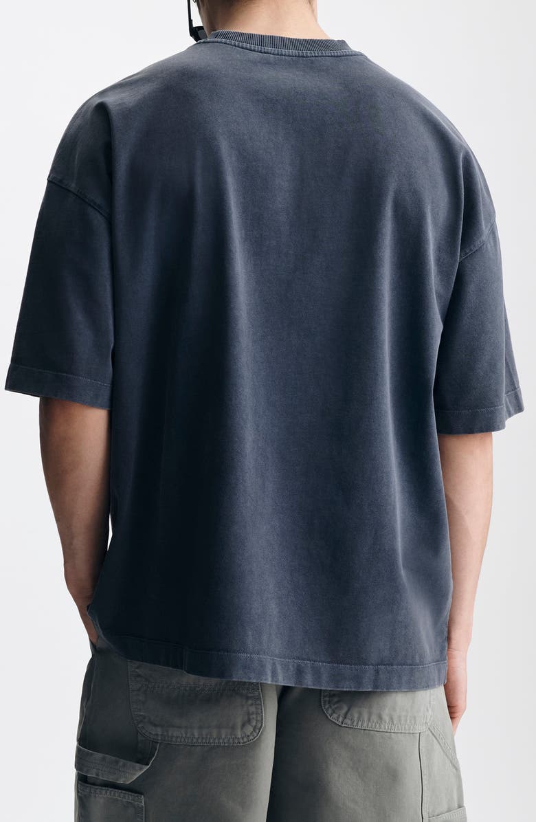 Brooklyn Industries Loose Fit Collegiate Logo Cotton Graphic T-Shirt, Alternate, color, Ombre Blue