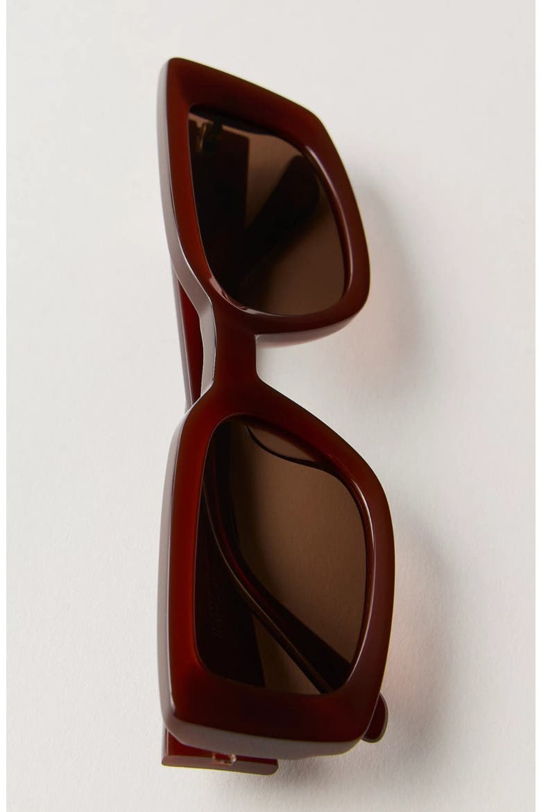 Palm Rectangular Polarized Sunglasses, Alternate, color, Brown
