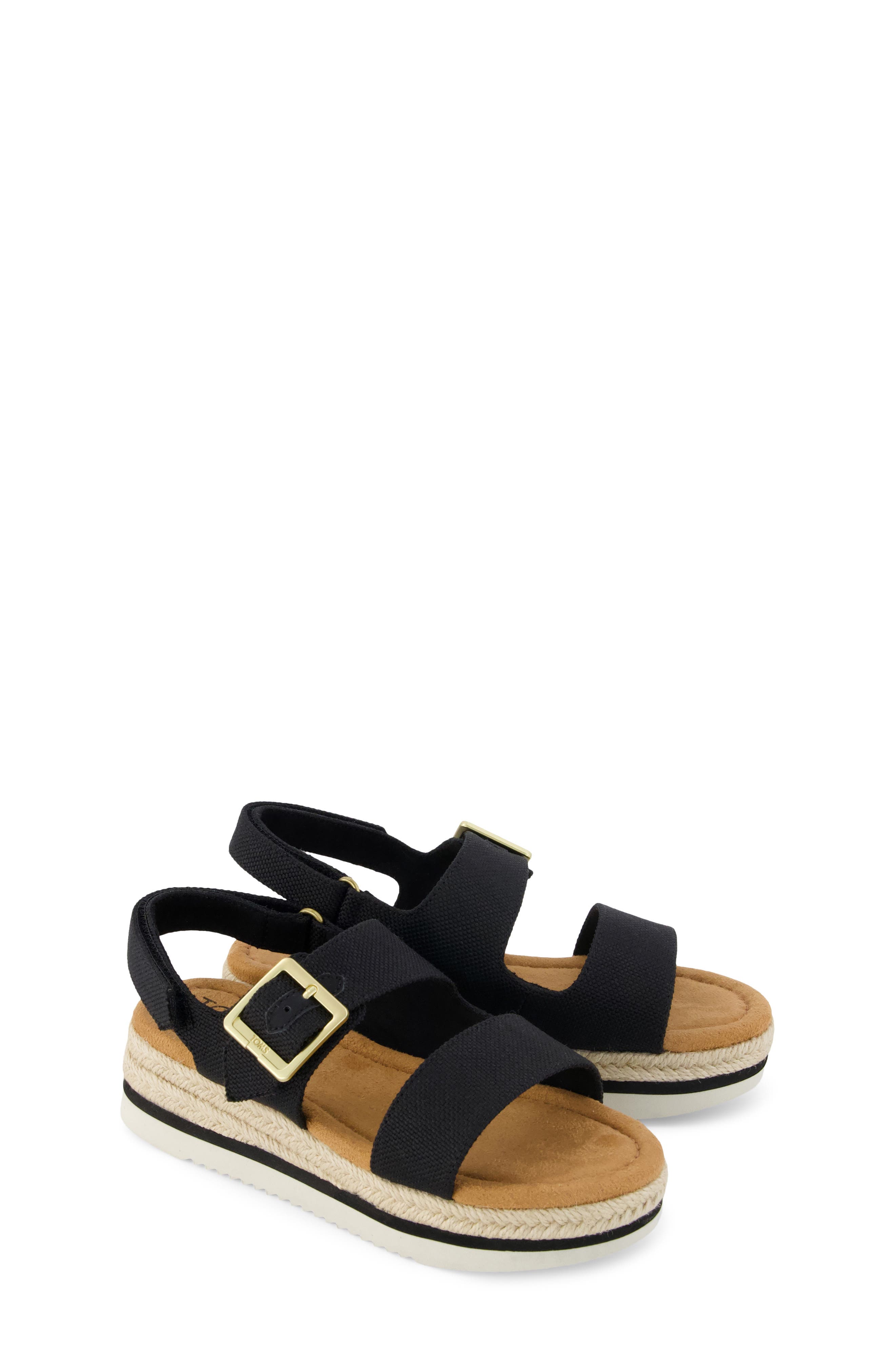 TOMS Kids' Giana Slingback Espadrille Platform Wedge Sandal, Alternate, color, 