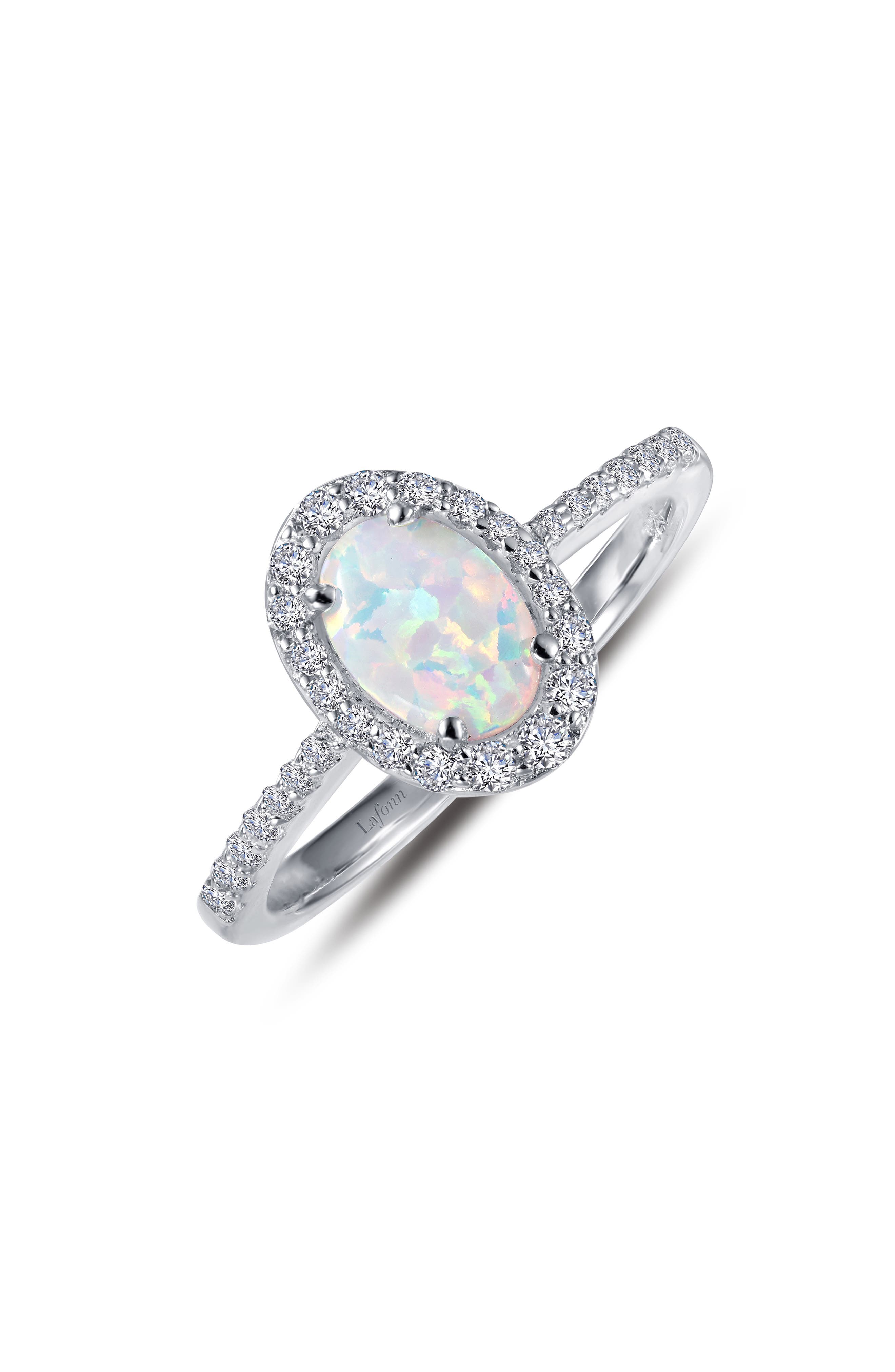 Lafonn Halo Oval Opal Ring