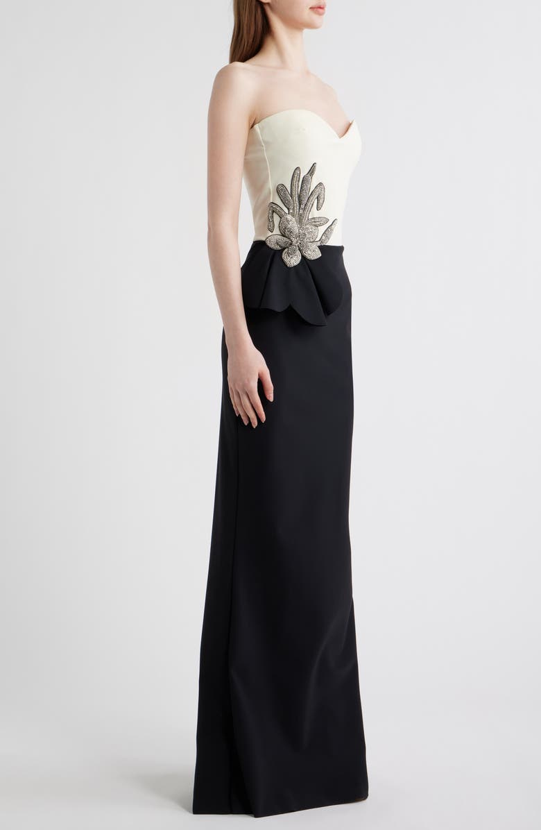 Chiara Boni La Petite Robe Grenawa Appliqué Sleeveless Dress, Alternate, color, 802 Cream/Black