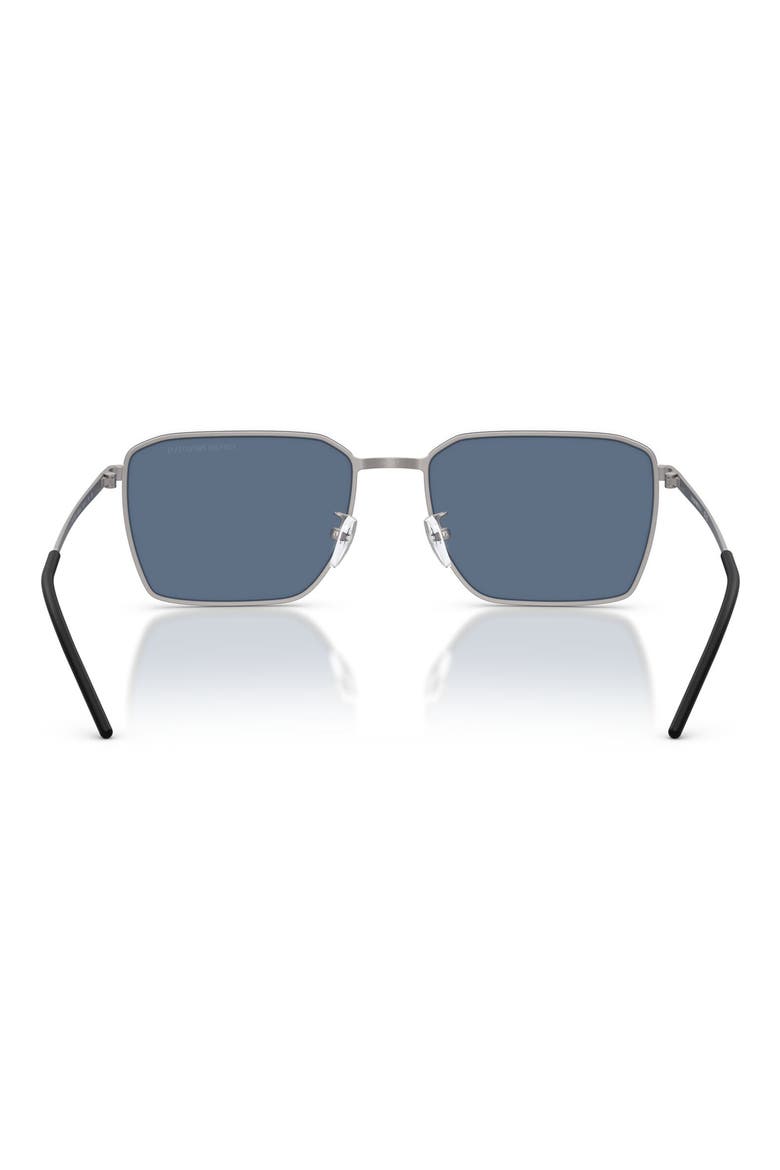 60mm Square Sunglasses, Alternate, color, MATTE GUNMETAL / DARK BLUE