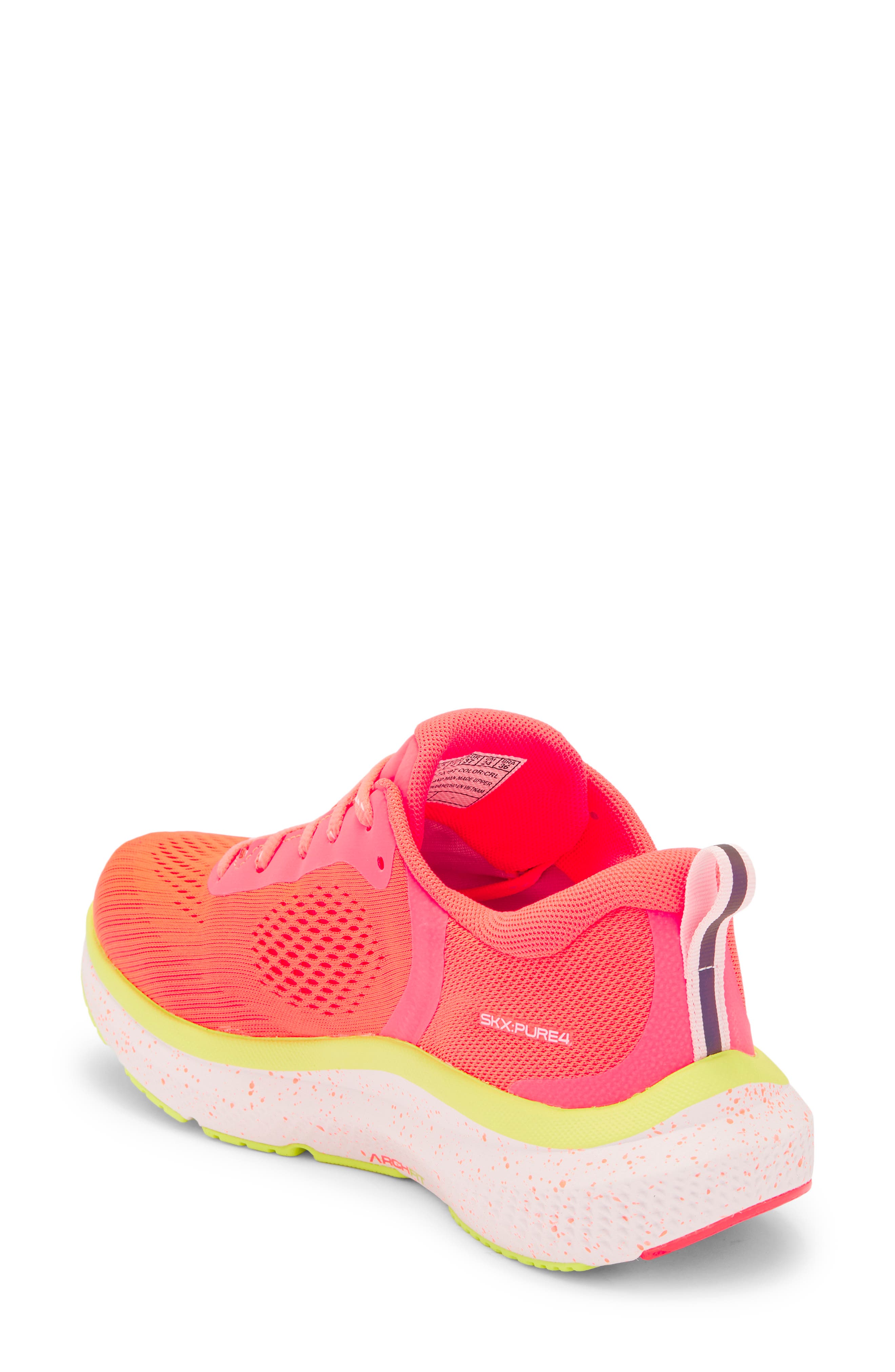 SKECHERS Go Run Pure 4 Arch Fit Waterproof Running Shoe, Alternate, color, Coral
