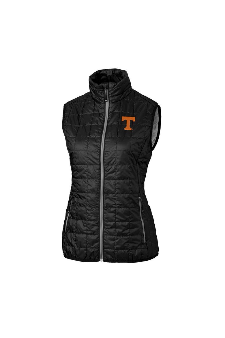 Women's Cutter & Buck Black Tennessee Volunteers Rainier PrimaLoft Eco Full-Zip Vest, Alternate, color, Black