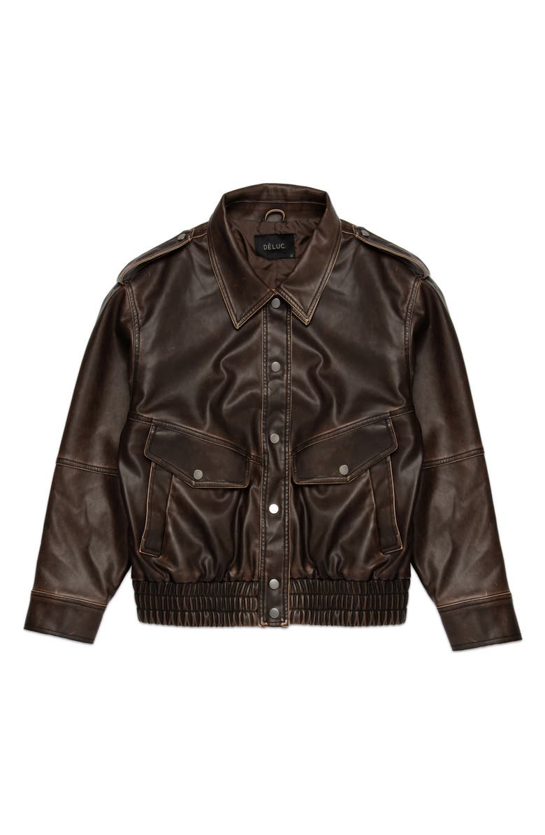 DELUC Thomas Faux Leather Bomber Jacket, Alternate, color,