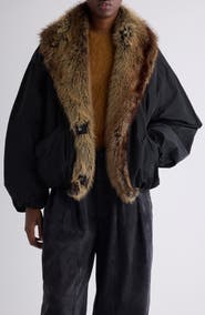 Isabel Marant Charone Faux Fur Collar Short Parka