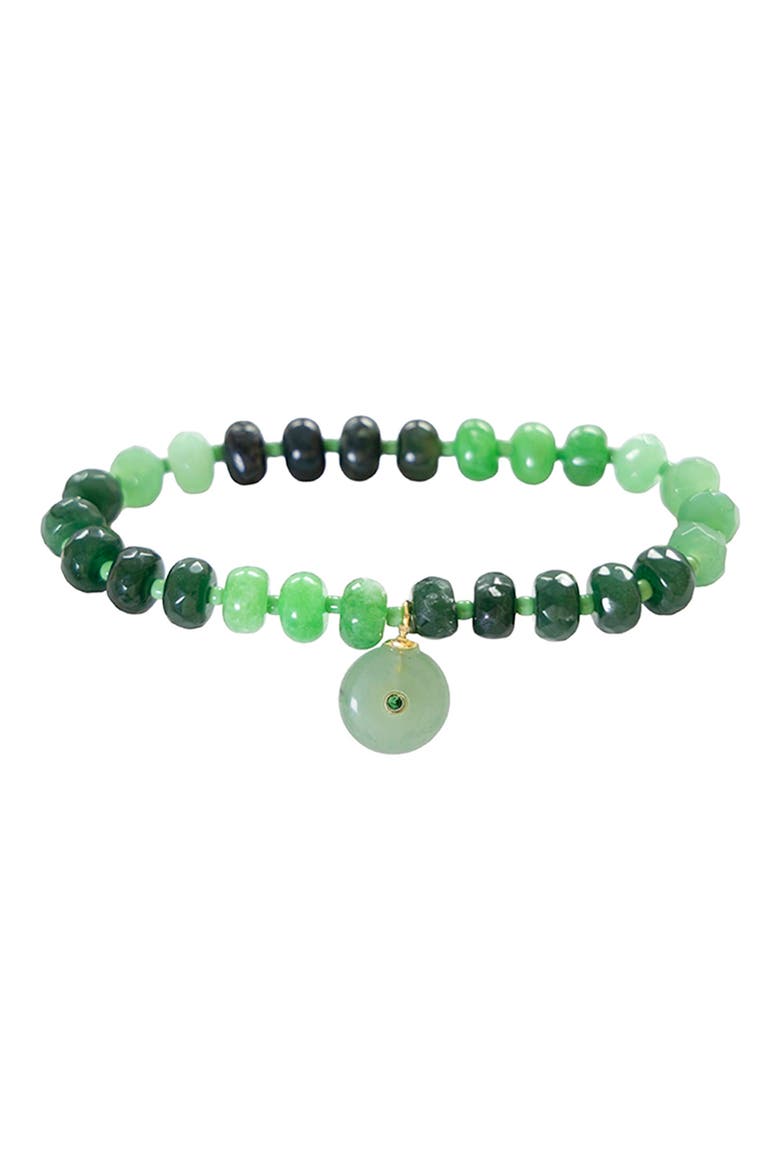 Verde Agate Stretch Bracelet, Main, color, GREEN