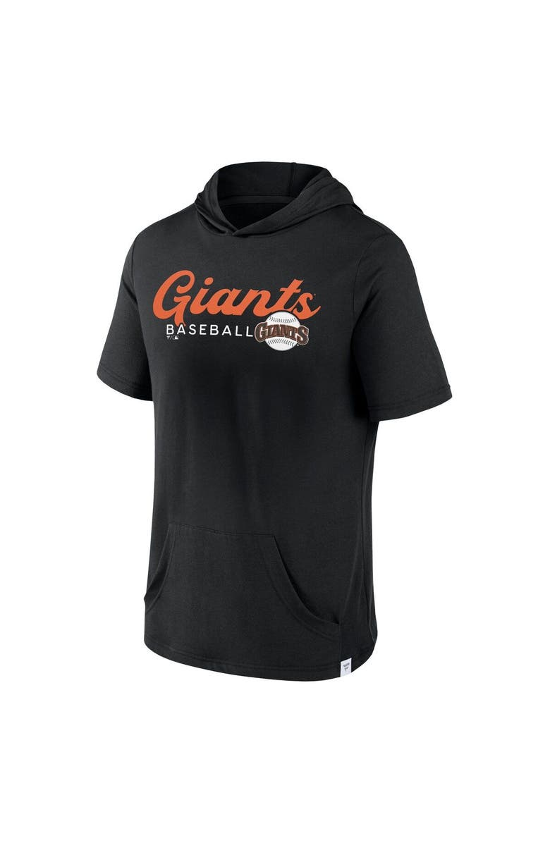 FANATICS Men's Fanatics Branded Black San Francisco Giants Offensive Strategy Short Sleeve Pullover Hoodie, Alternate, color, Black