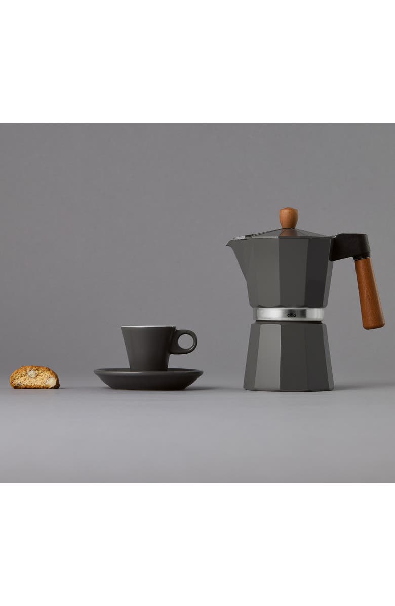CILIO Legno Stovetop Espresso Maker, 15-Ounce, Alternate, color, Gray