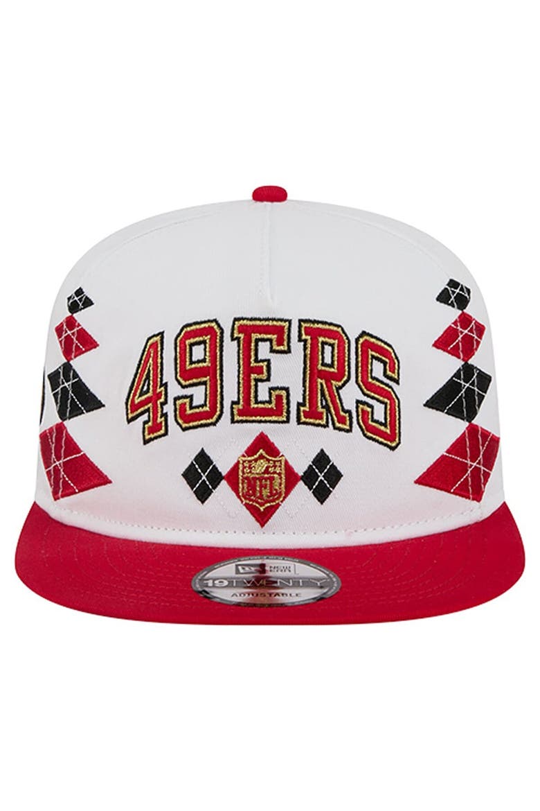 Men's New Era  White San Francisco 49ers Argyle 19TWENTY Adjustable Hat, Alternate, color, White