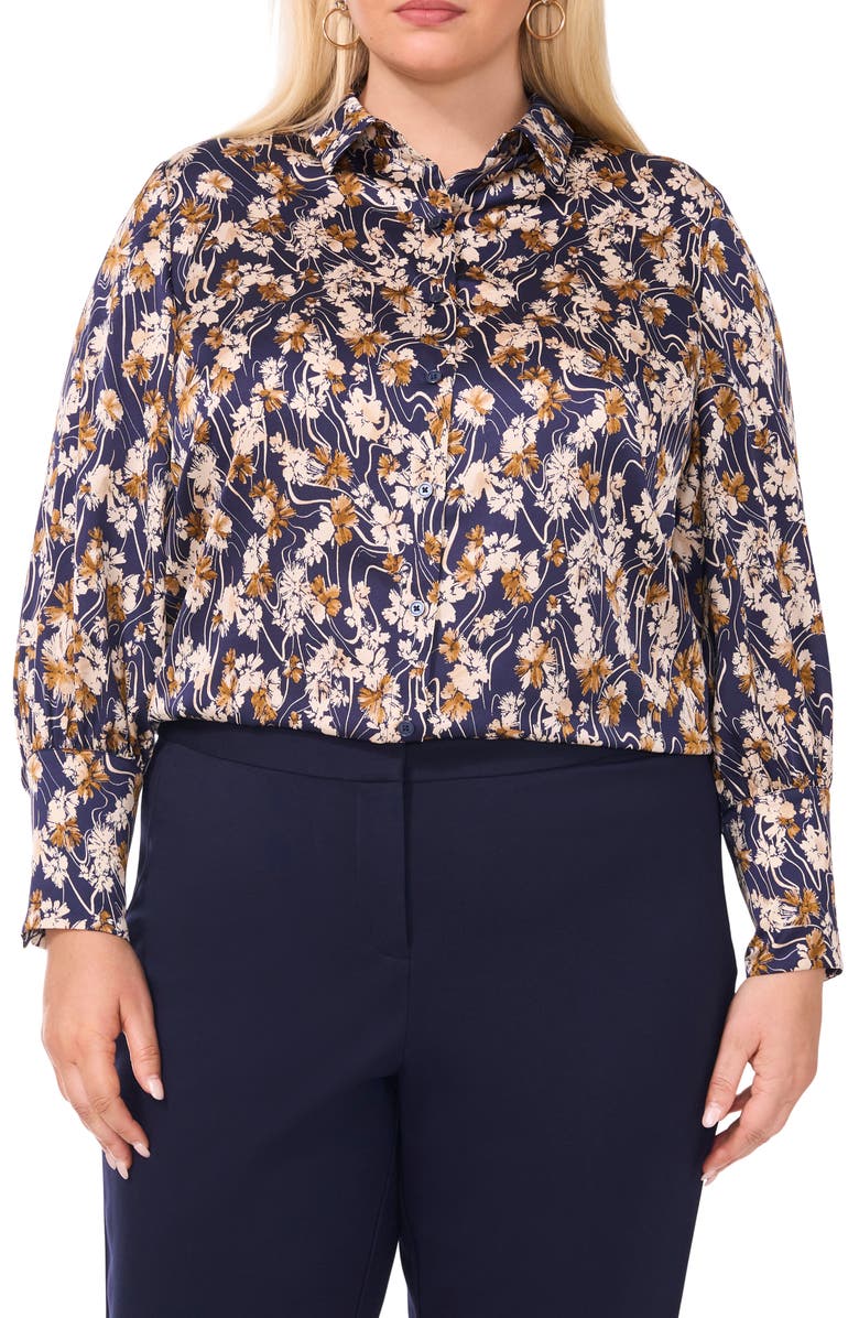 Halogen<sup>®</sup> Satin Button-Up Top, Main, color,