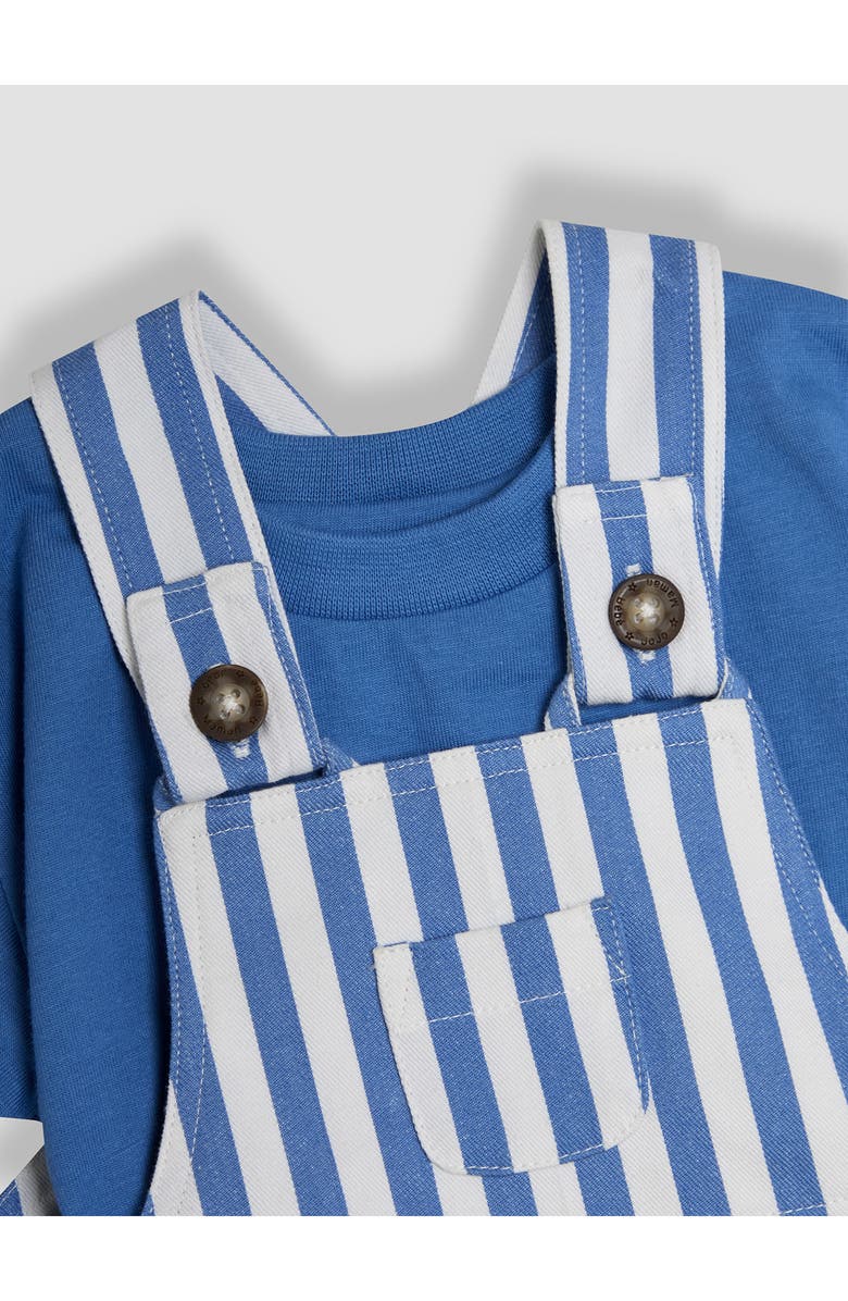 JOJO MAMAN BEBE Cotton T-Shirt & Stripe Overalls Set, Alternate, color, Blue