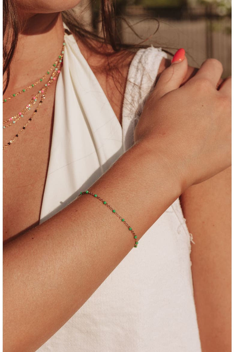 Kaz Bracelet, Alternate, color, GOLD/ EMERALD